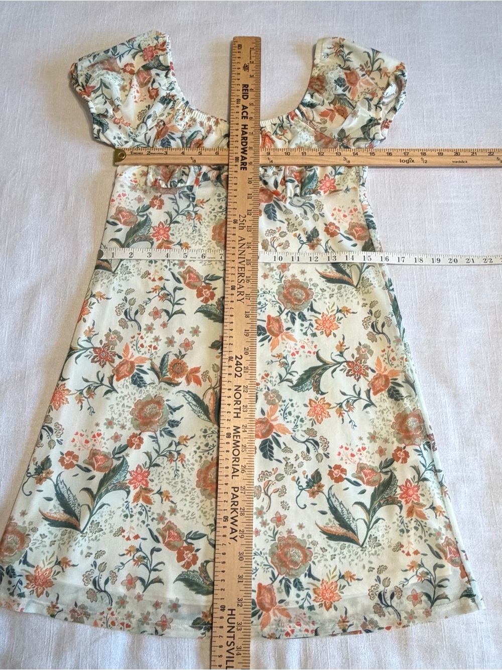 SO Dress Juniors M Floral Mesh Puff Sleeve Short Babydoll Sundress Boho Cottage - Picture 7 of 13
